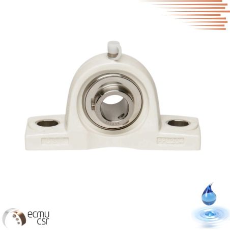 Palier avec corps thermoplastique, roulement inox avec capot ouvert UCPV