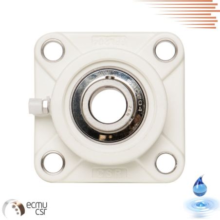 Palier applique thermoplastique 4 trous avec roulement inox