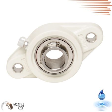 Palier applique thermoplastique 2 trous avec roulement inox